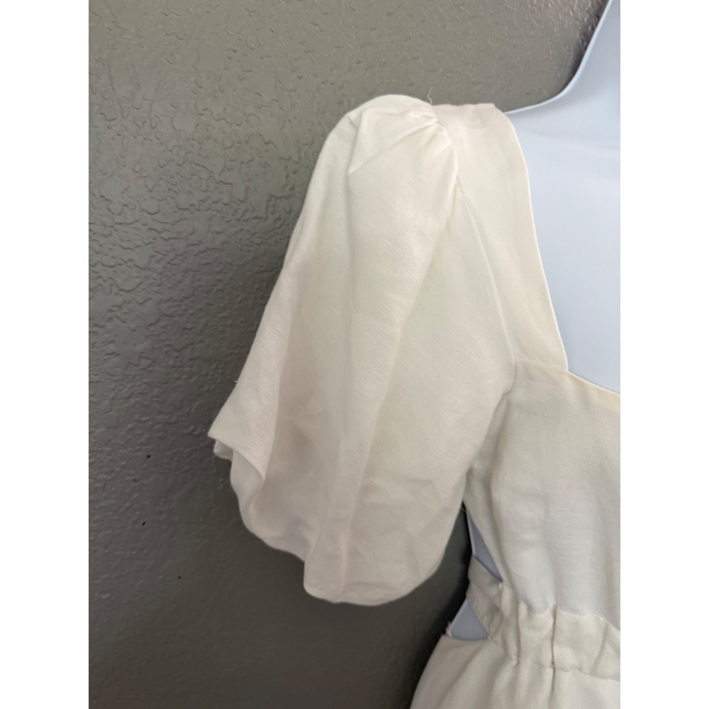 ASTR The Label White Romantic Dress XS Cutout Tie Back Tiered Midi Garden - Picture 8 of 14